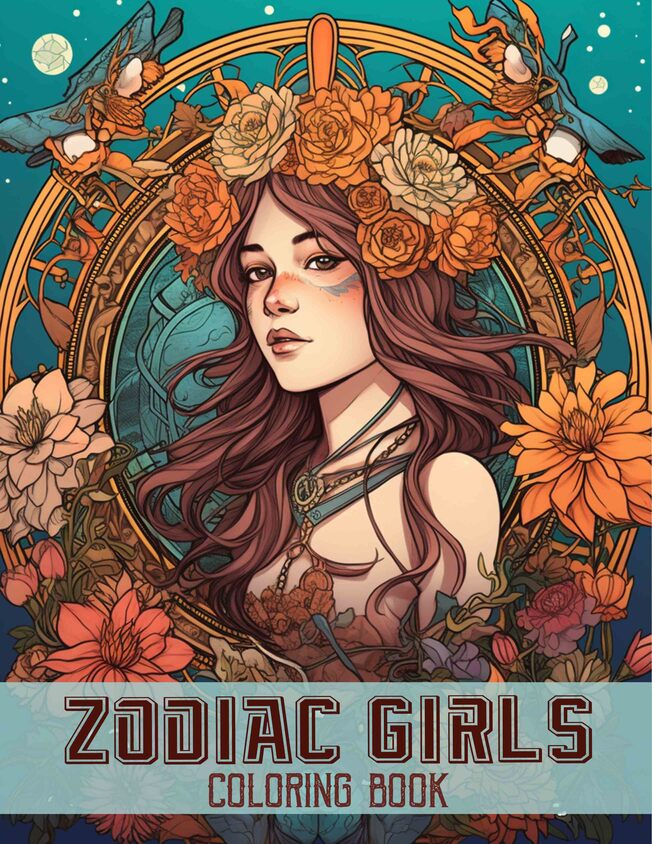 Zodiac Girls 30 Pages Printable Coloring Book