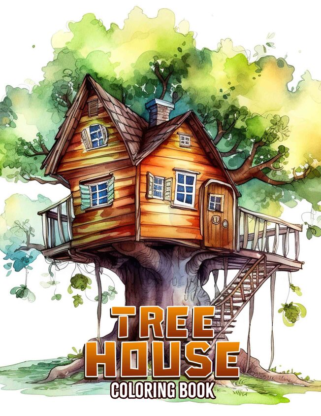 Tree House 30 Pages Printable Coloring Book