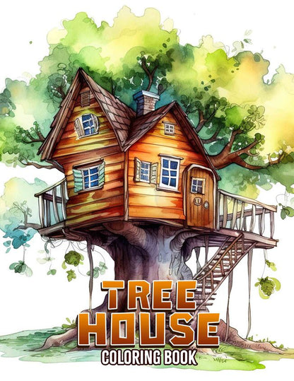Tree House 30 Pages Printable Coloring Book