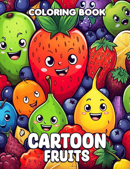 Cartoon Fruits 30 Pages Printable Coloring Book