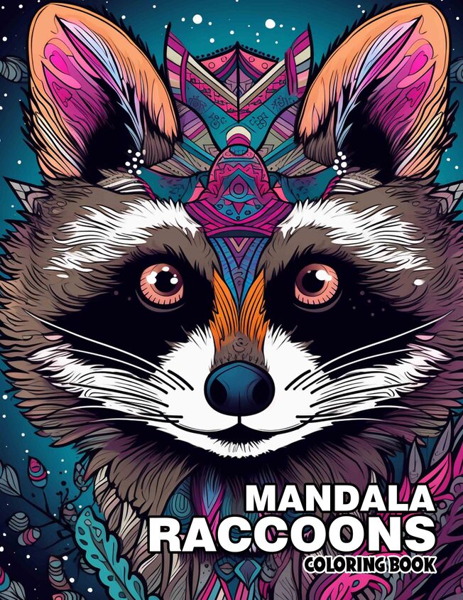 Mandala Raccoons 30 Pages Printable Coloring Book