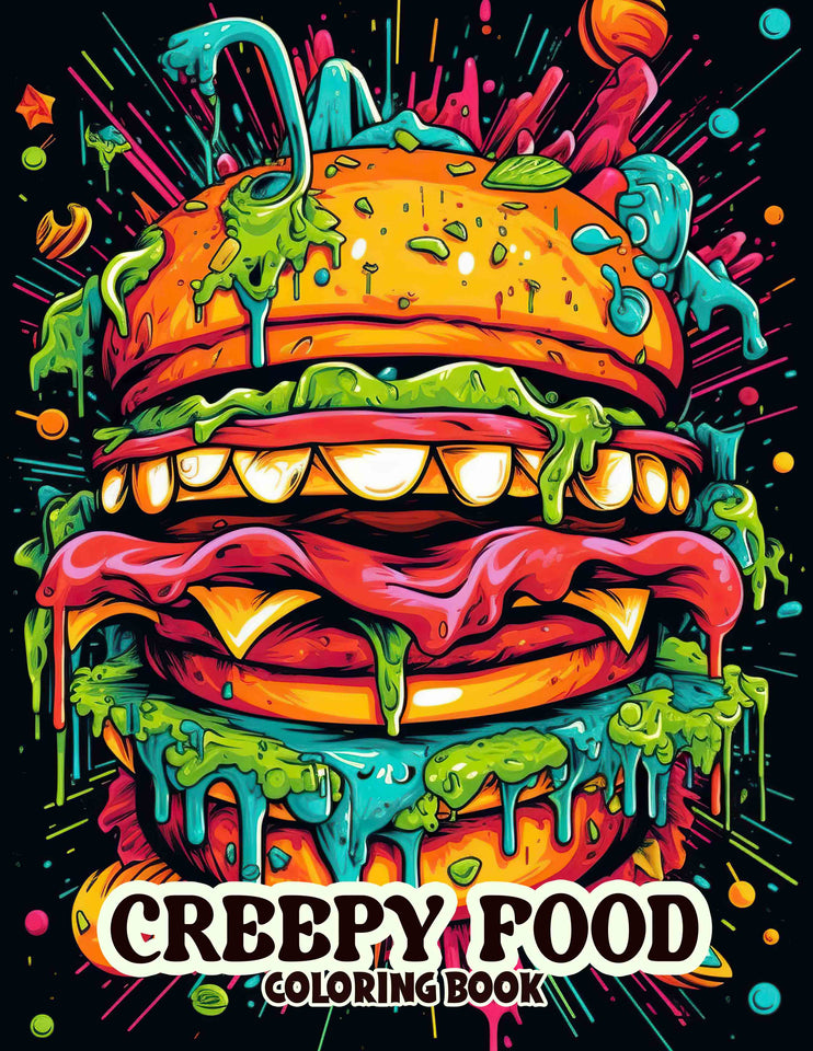 Creepy Food 30 Pages Printable Coloring Book