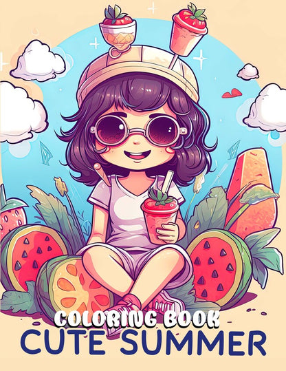 Cute Summer 30 Pages Printable Coloring Book