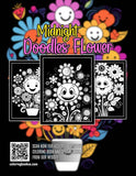 Midnight Doodles Flower 30 Pages Printable Coloring Book