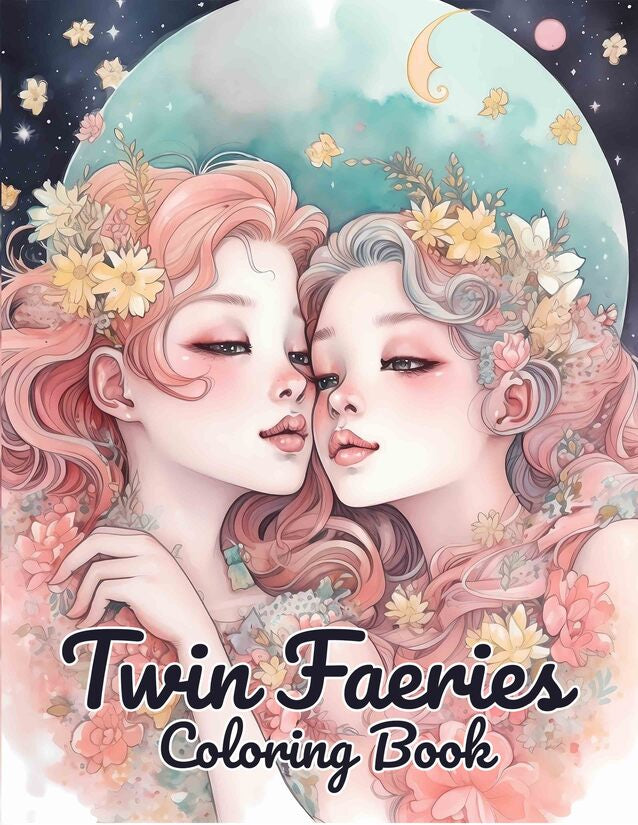 Twin Faeries 30 Pages Printable Coloring Book