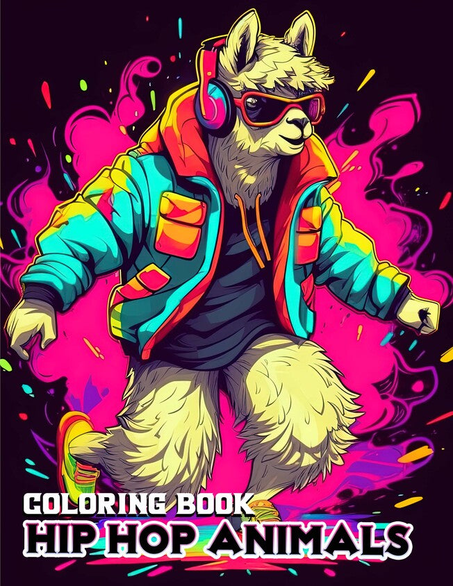 Hip Hop Animals 30 Pages Printable Coloring Book