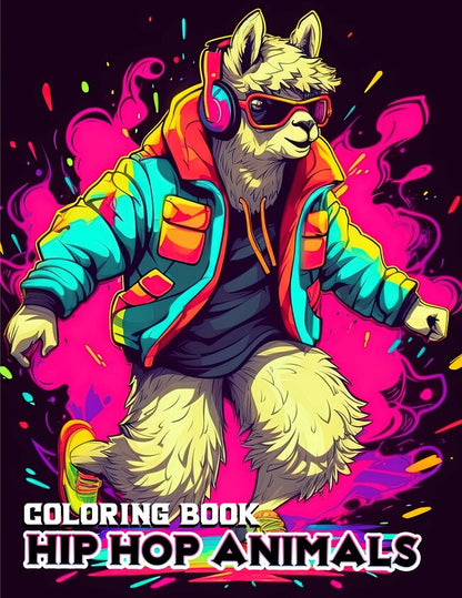 Hip Hop Animals 30 Pages Printable Coloring Book