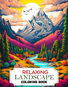 Relaxing Landscape 30 Pages Printable Coloring Book