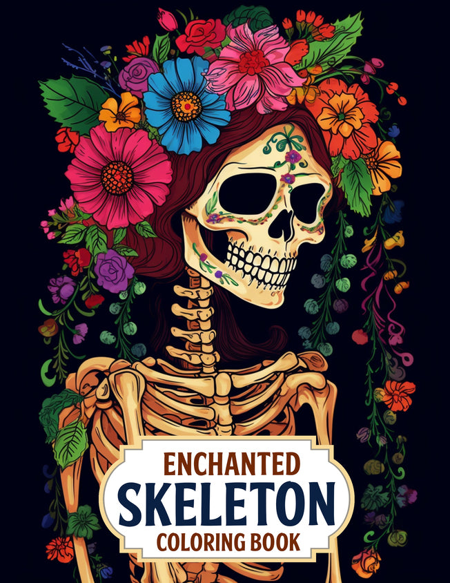 Enchanted Skeleton 25 Pages Printable Coloring Book