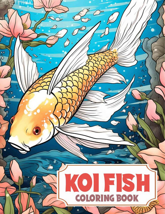 Koi Fish 30 Pages Printable Coloring Book