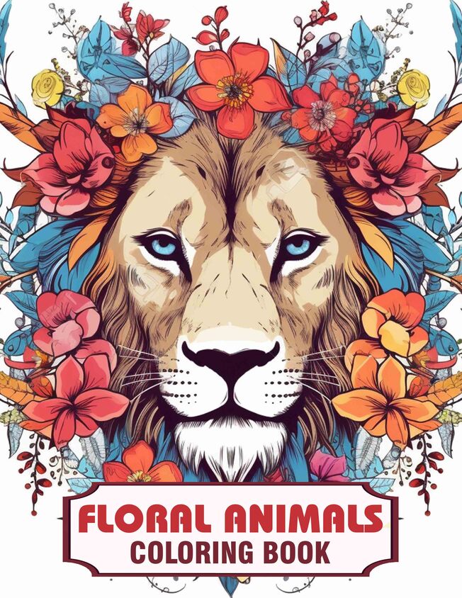 Floral Animals 30 Pages Printable Coloring Book