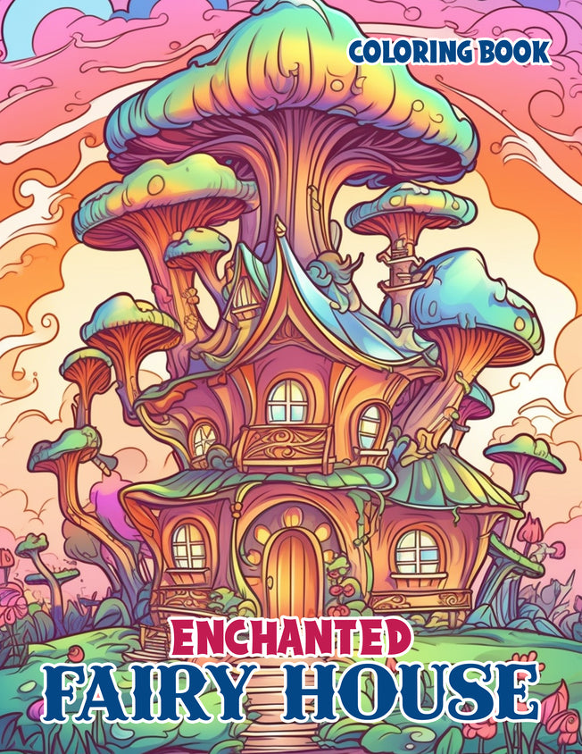 Enchanted Fairy House 25 Pages Printable Coloring Book