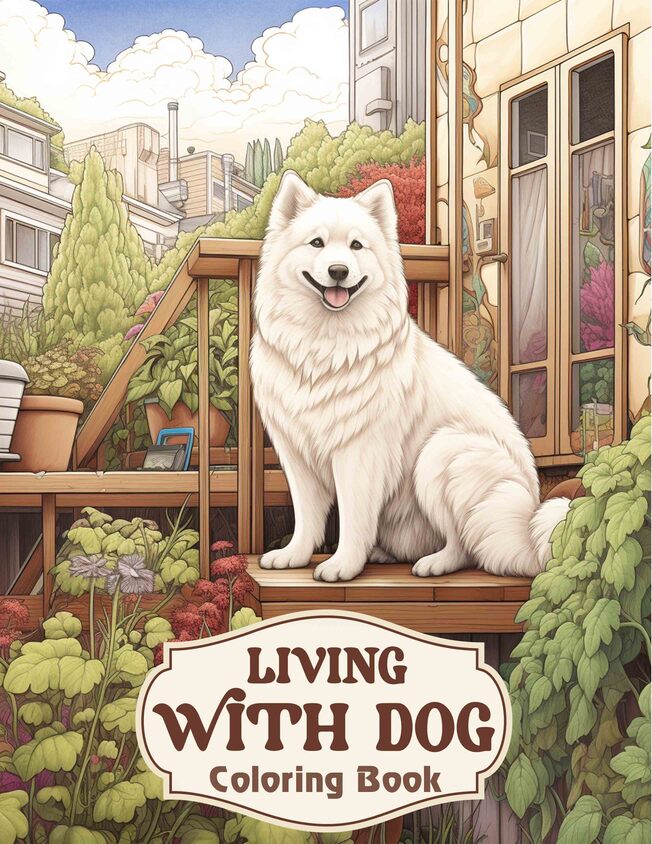 Living With Dog 30 Pages Printable Coloring Book