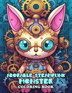 Adorable Steampunk Monster 30 Pages Printable Coloring Book