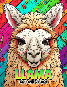 Llama 30 Pages Printable Coloring Book