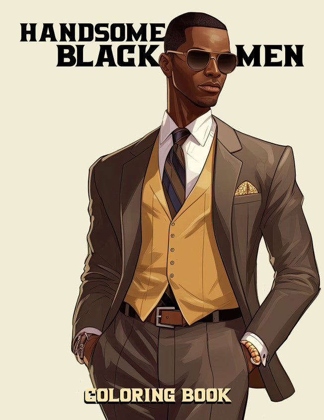 Handsome Black Men 30 Pages Printable Coloring Book