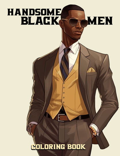 Handsome Black Men 30 Pages Printable Coloring Book