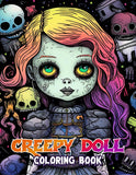 Creepy Doll 30 Pages Printable Coloring Book