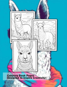 Llama 30 Pages Printable Coloring Book