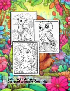 Happy Animals 30 Pages Printable Coloring Book