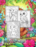 Happy Animals 30 Pages Printable Coloring Book