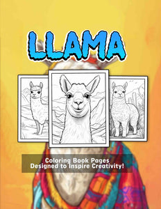 Llama 30 Pages Printable Coloring Book