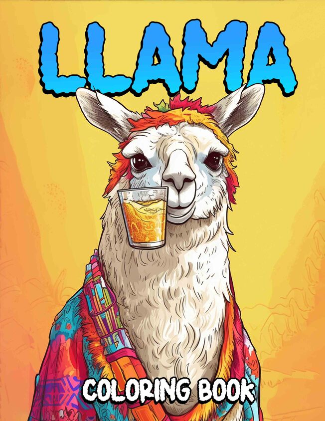 Llama 30 Pages Printable Coloring Book