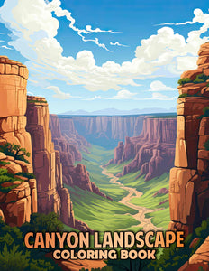 Canyon Landscape 30 Pages Printable Coloring Book