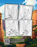 Canyon Landscape 30 Pages Printable Coloring Book