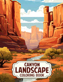 Canyon Landscape 30 Pages Printable Coloring Book