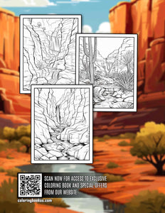 Canyon Landscape 30 Pages Printable Coloring Book