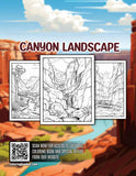 Canyon Landscape 30 Pages Printable Coloring Book