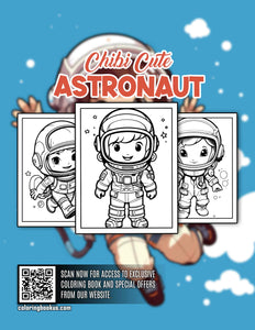 Chibi Cute Astronaut 30 Pages Printable Coloring Book