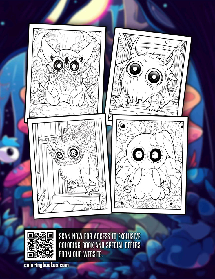 Chibi Monster 30 Pages Printable Coloring Book