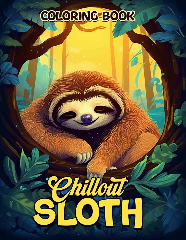 Chillout Sloth 30 Pages Printable Coloring Book