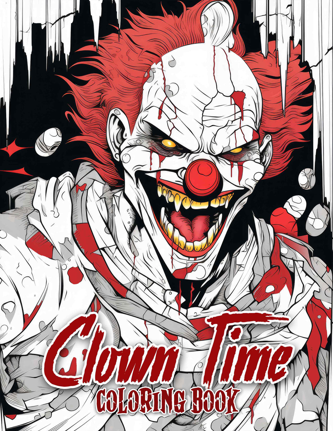 Clown Time 30 Pages Printable Coloring Book