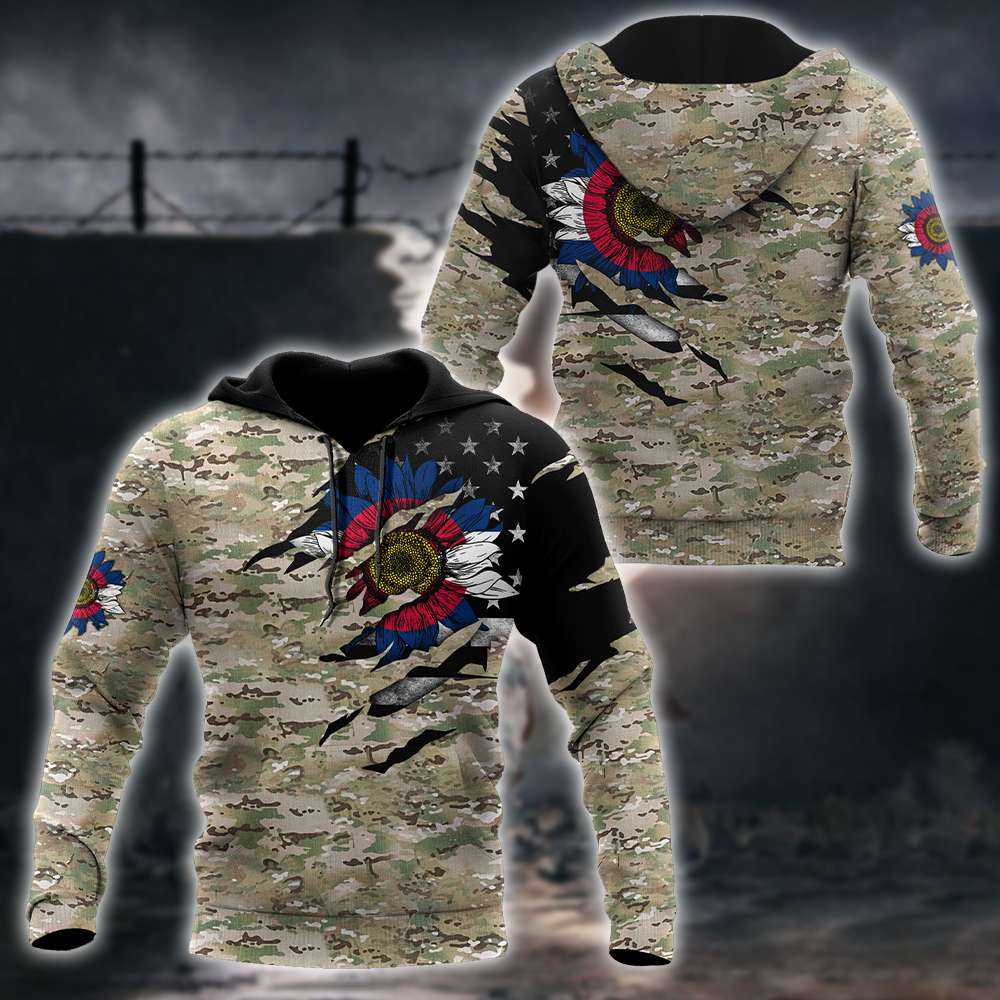 Colorado Sunflower Camo All Over Printed Unisex Hoodie