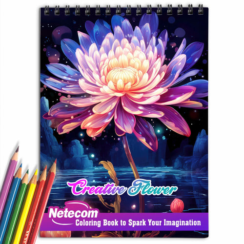 Creative Flower Spiral Bound Coloring Book: Explore 30 Captivating Flower Coloring Pages in this Creative Coloring Book