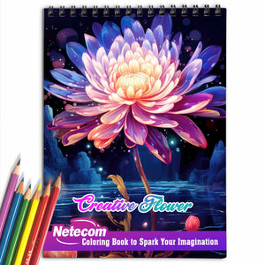 Creative Flower Spiral Bound Coloring Book: Explore 30 Captivating Flower Coloring Pages in this Creative Coloring Book