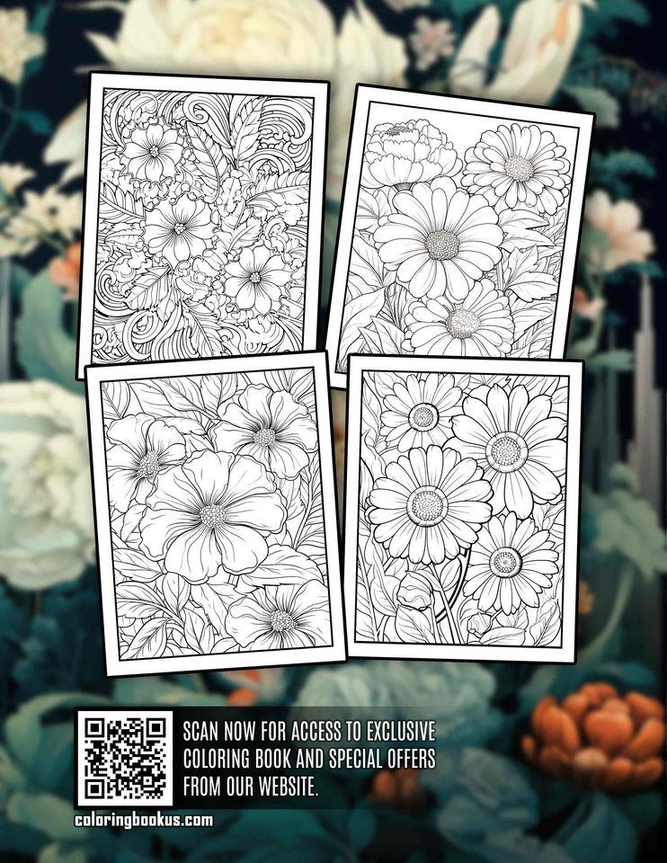 Creative Flower 30 Pages Printable Coloring Book