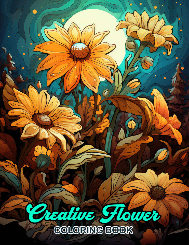 Creative Flower 30 Pages Printable Coloring Book