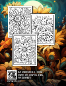 Creative Flower 30 Pages Printable Coloring Book