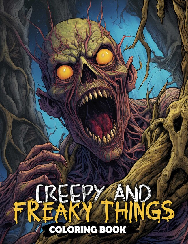 Creepy And Freaky Things 30 Pages Printable Coloring Book