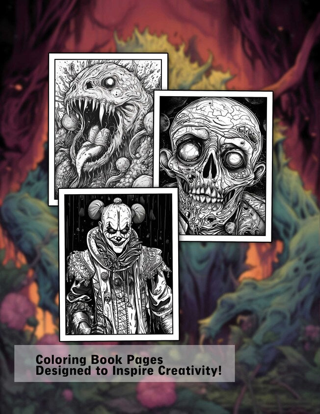 Creepy And Freaky Things 30 Pages Printable Coloring Book