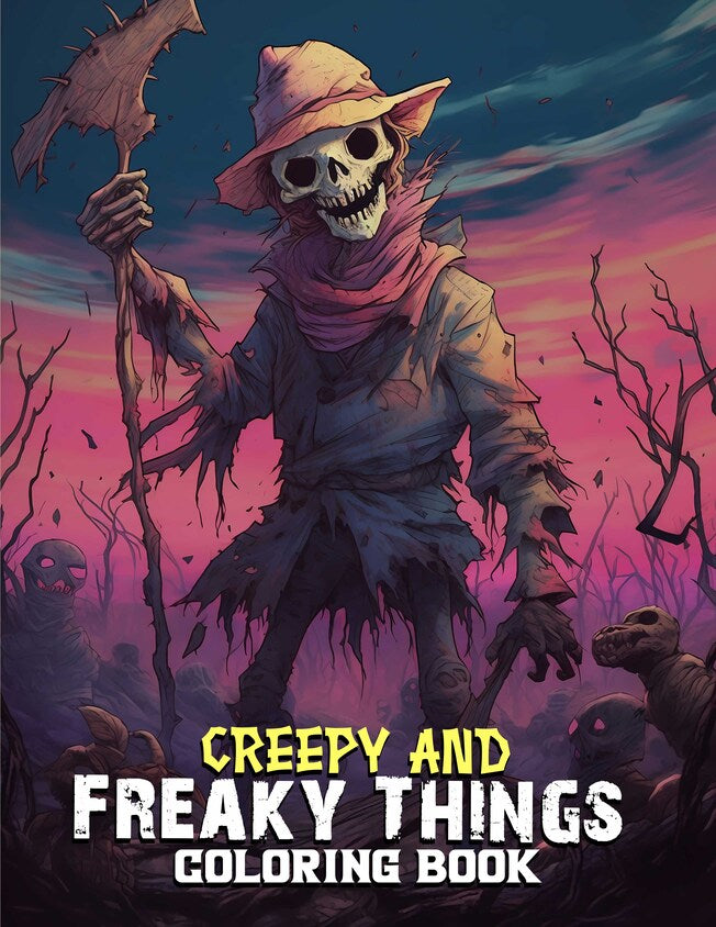 Creepy And Freaky Things 30 Pages Printable Coloring Book