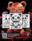 Creepy Kawaii Teddy Bear 30 Pages Printable Coloring Book