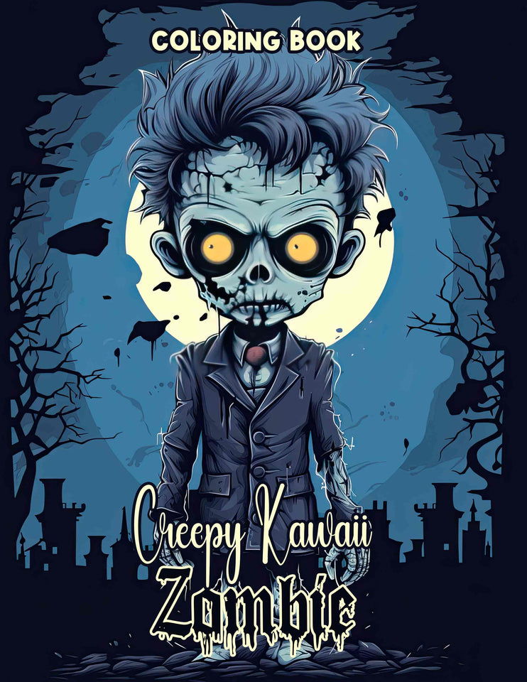 Creepy Kawaii Zombie 30 Pages Printable Coloring Book