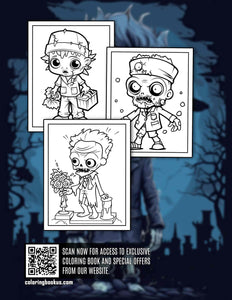 Creepy Kawaii Zombie 30 Pages Printable Coloring Book