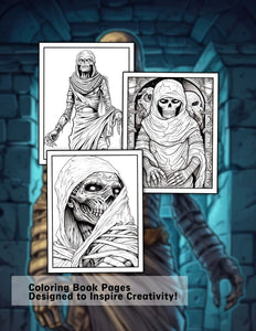 Creepy Mummy 30 Pages Printable Coloring Book