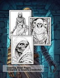 Creepy Mummy 30 Pages Printable Coloring Book